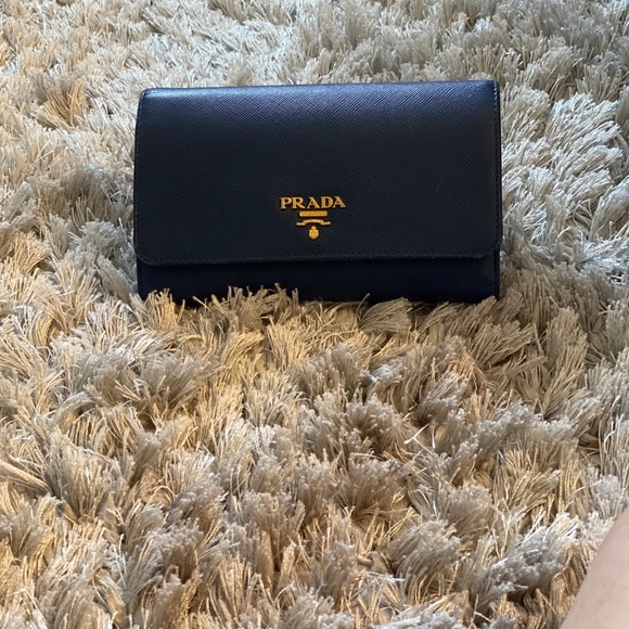 - Prada Saffiano leather wallet blue - Picture 4 of 14